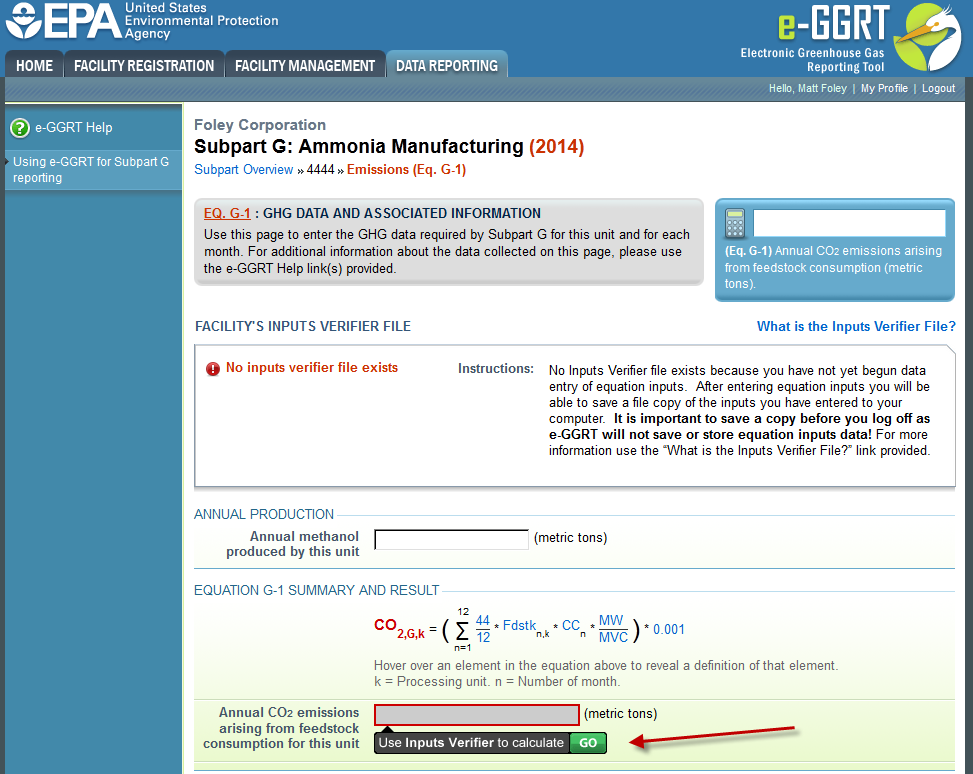 Subpart G: Step 2 - Access the Inputs Verifier Tool (IVT)